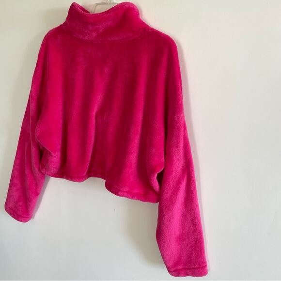 Urban Outfitters Pink Half Zip Drawstring Fleece Top - Picture 5 of 6